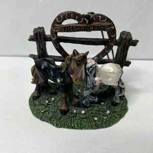Vintage Montana Silversmiths Elmer  Hitchin Post Horses Christmas Ornament